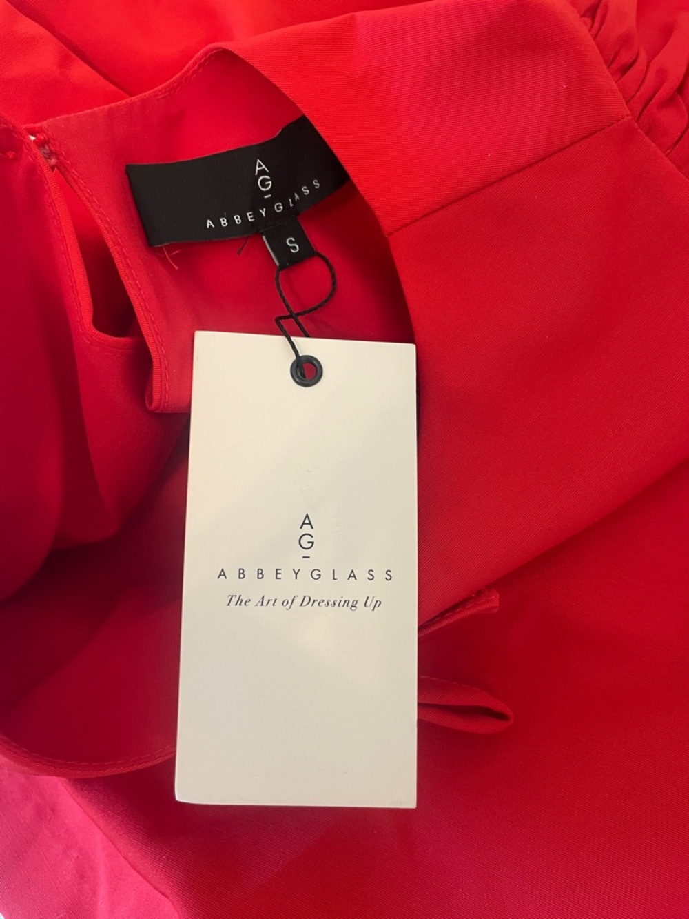New Abbey Glass Marty Crew Neck Short Puff Sleeve Bow Mini Shift Dress Small - Picture 10 of 11